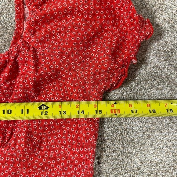 Princess Polly Red Floral Crop Top Size 8 - Picture 5 of 5